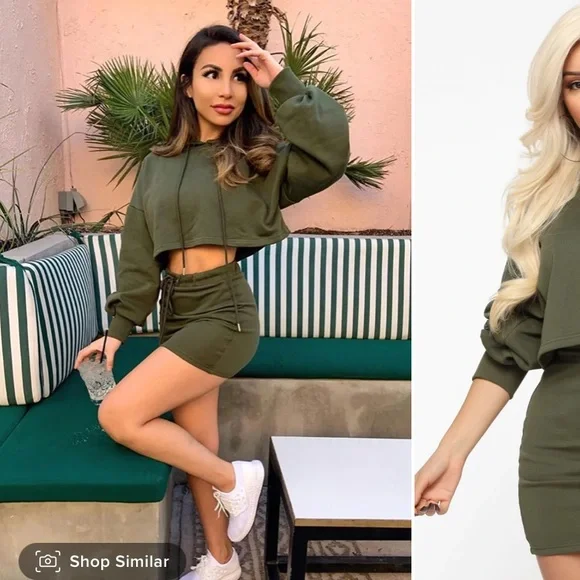 Lounge skirt set in olive color - Picture 1 of 1